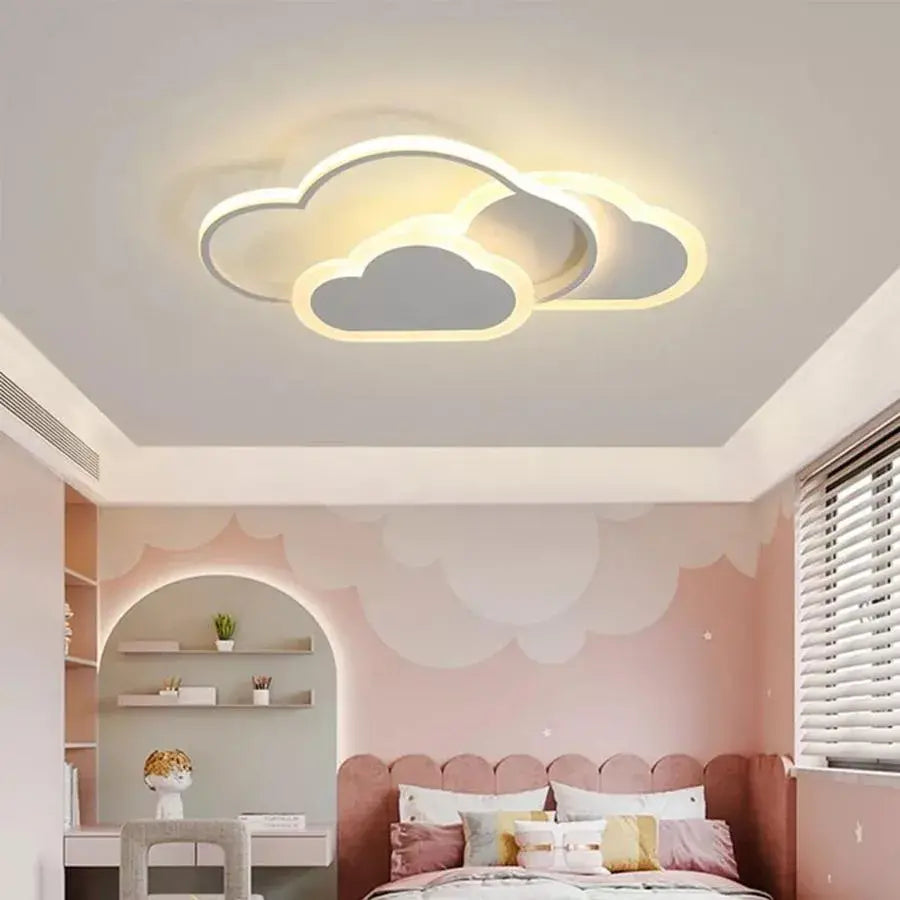 LED -csillár távirányítóval Rioko 53W, 3 felhők, hideg/forró/semleges fény, instabil, fehér