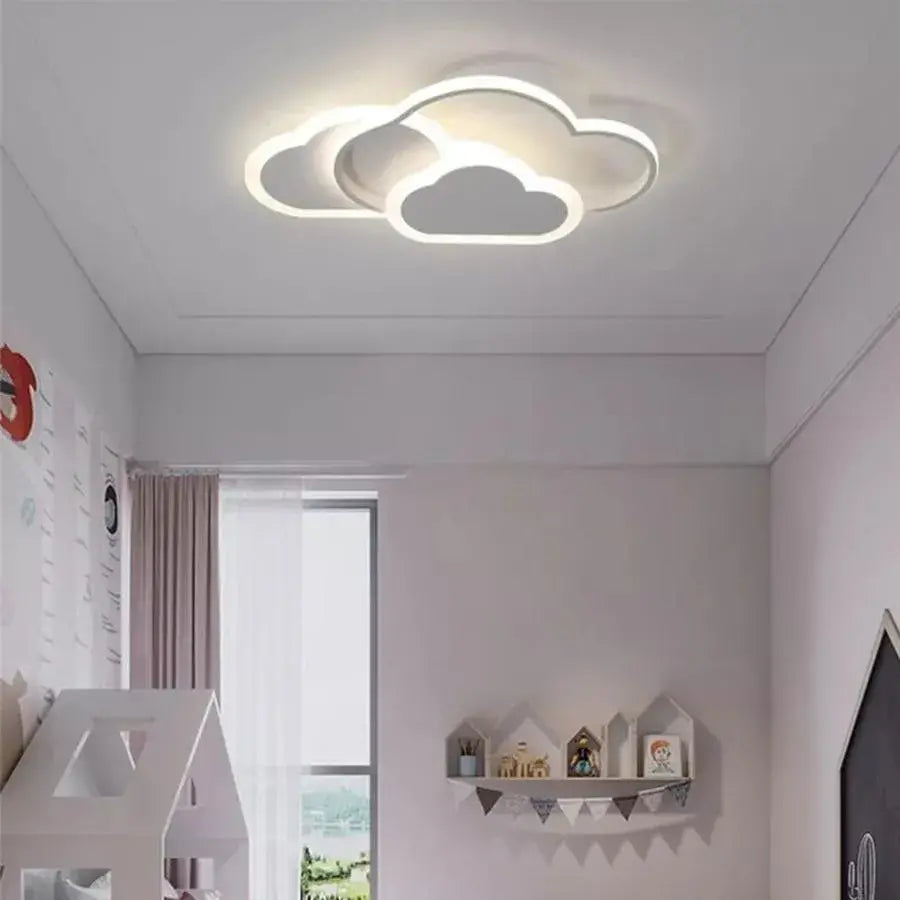 LED -csillár távirányítóval Rioko 53W, 3 felhők, hideg/forró/semleges fény, instabil, fehér
