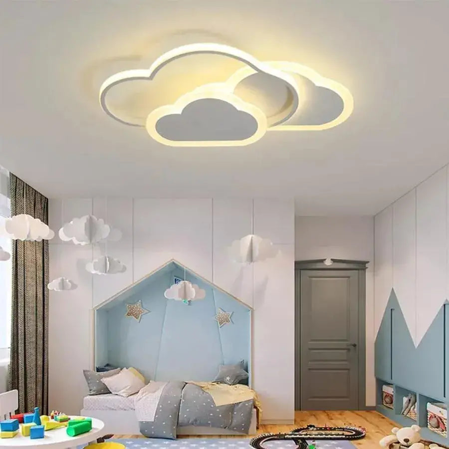 LED -csillár távirányítóval Rioko 53W, 3 felhők, hideg/forró/semleges fény, instabil, fehér