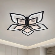 LED -csillár Dalia 170W távirányítóval, 5 szirom, hideg/forró/semleges fény, under, fekete