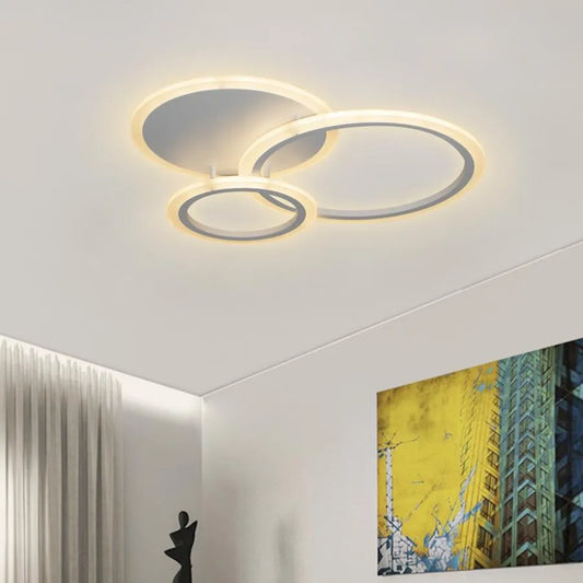 LED -csillár Lucy távirányítóval, 52W, 3 kör, hideg/forró/semleges fény, instabil, fehér