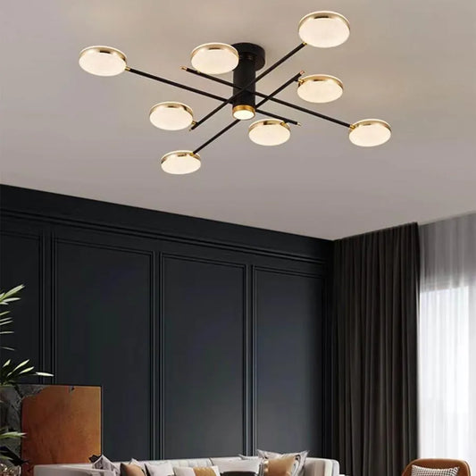 LED -csillár távirányítóval ABENA 154W, fekete arany