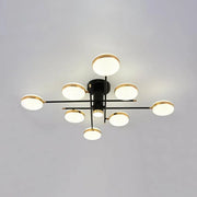 LED csillár távirányítóval és kristály MISEL 154W, 9 elem, hideg/meleg/semleges fény, szabályozható, fekete arany