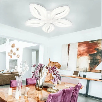 LED -csillár orchidea távirányítóval, 65W, 5 szirom, hideg/forró/semleges fény, instabil, fehér