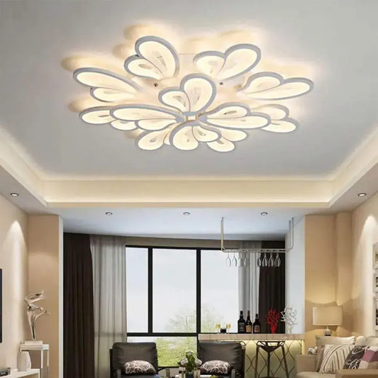 LED -vágy Virágos Grand Remotrol Control, 143W, 12 szirm, hideg/forró/semleges fény, instabil, fehér