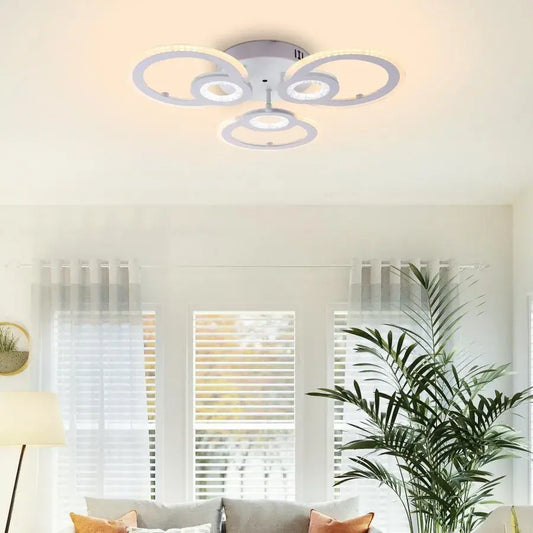 LED -csillár Kade távirányítóval, 80W, 3 kör, hideg/forró/semleges fény, instabil, fehér
