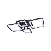 LED -csillár távirányítóval Ella 85W, 4 négyzet, hideg/forró/semleges fény, instabil, fekete