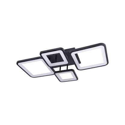 LED -csillár távirányítóval Ella 85W, 4 négyzet, hideg/forró/semleges fény, instabil, fekete