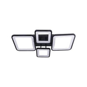 LED -csillár távirányítóval Ella 85W, 4 négyzet, hideg/forró/semleges fény, instabil, fekete