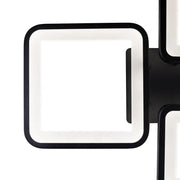 LED -csillár távirányítóval Ella 85W, 4 négyzet, hideg/forró/semleges fény, instabil, fekete