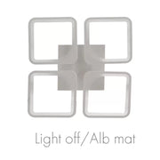LED -csillár Zoe 52W távirányítóval, 4 négyzet, hideg/forró/semleges fény, átkozott, fehér