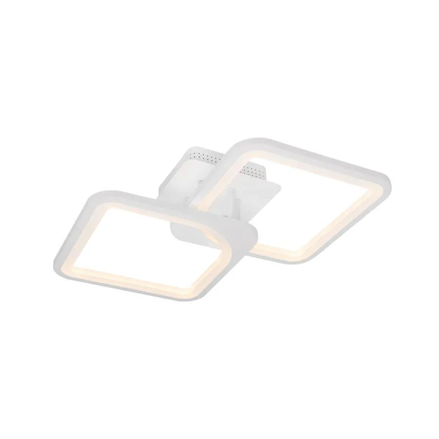 LED -csillár Zoe 69W távirányítóval, 2 négyzet, hideg/forró/semleges fény, átkozott, fehér