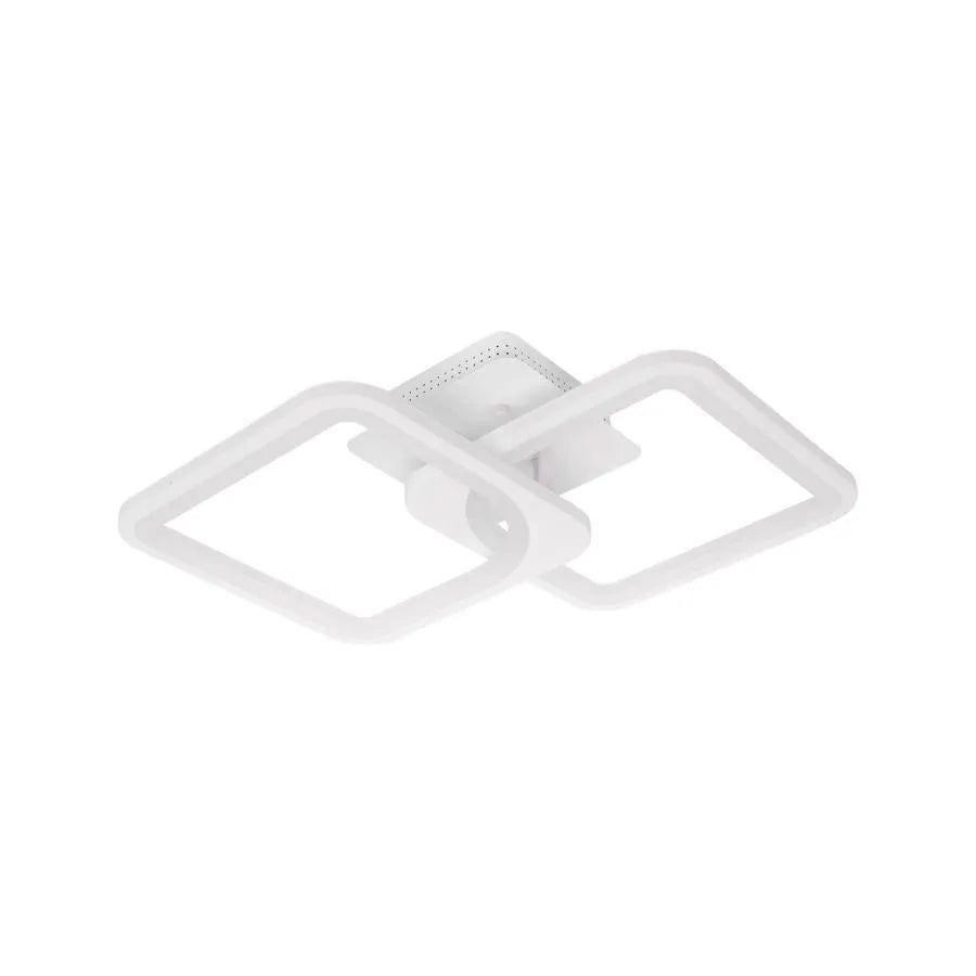 LED -csillár Zoe 69W távirányítóval, 2 négyzet, hideg/forró/semleges fény, átkozott, fehér