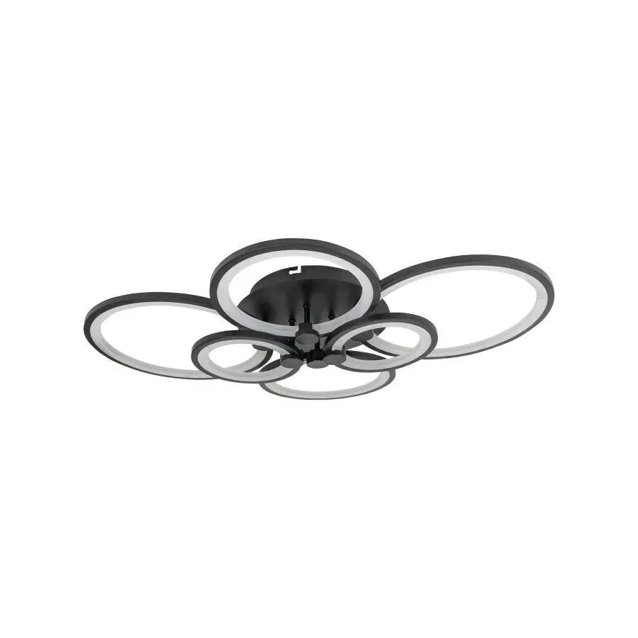 LED -csillár távirányítóval ALANI 152W, 6 kör, hideg/forró/semleges fény, under, fekete