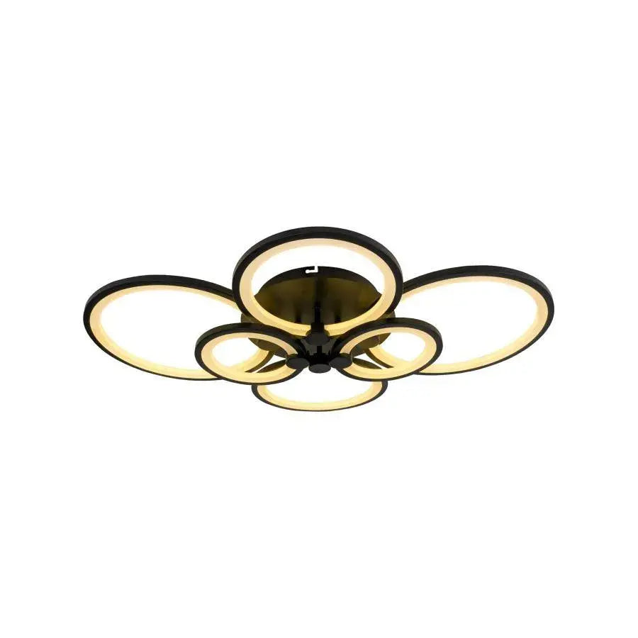 LED -csillár távirányítóval ALANI 152W, 6 kör, hideg/forró/semleges fény, under, fekete