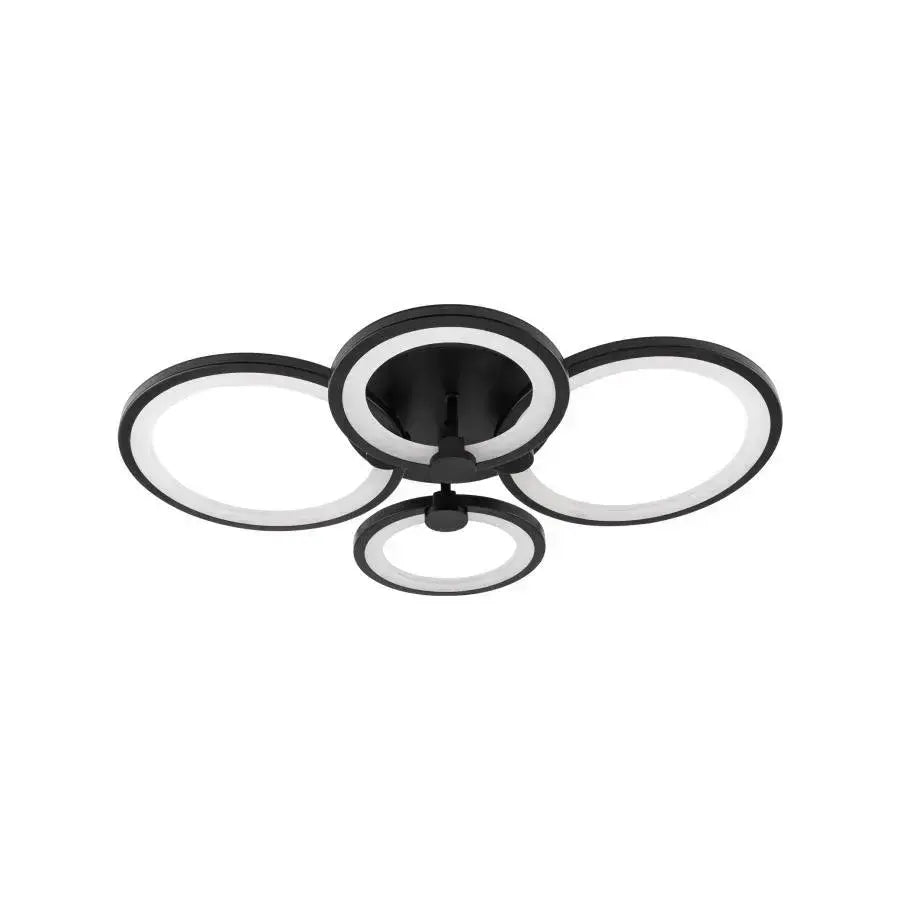 LED -csillár távirányítóval Alani 88W, 4 kör, hideg/forró/semleges fény, instabil, fekete