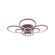 LED -csillár távirányítóval Alani 200W, 8 kör, hideg/forró/semleges fény, instabil, barna