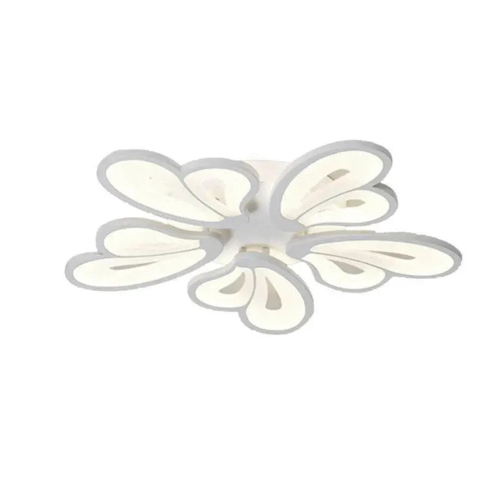 LED -csillár Virág távirányítóval, 60W, 5 szirom, hideg/forró/semleges fény, instabil, fehér