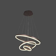LED -csillár felfüggesztette az Emanuelle 152W távirányítót, 3 kör, hideg/forró/semleges fény, instabil, barna, állítható magasság