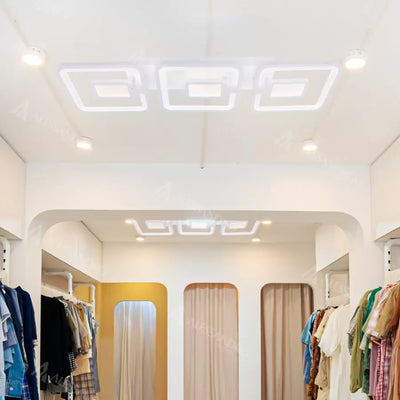 LED -csillár távirányítóval, Felix, 3 négyzet, 77W, hideg/forró/semleges fény, instabil, fehér