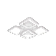 LED -csillár Fely 80W távirányítóval, 5 négyzet, hideg/forró/semleges fény, sugár, fehér