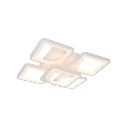 LED -csillár Fely 80W távirányítóval, 5 négyzet, hideg/forró/semleges fény, sugár, fehér