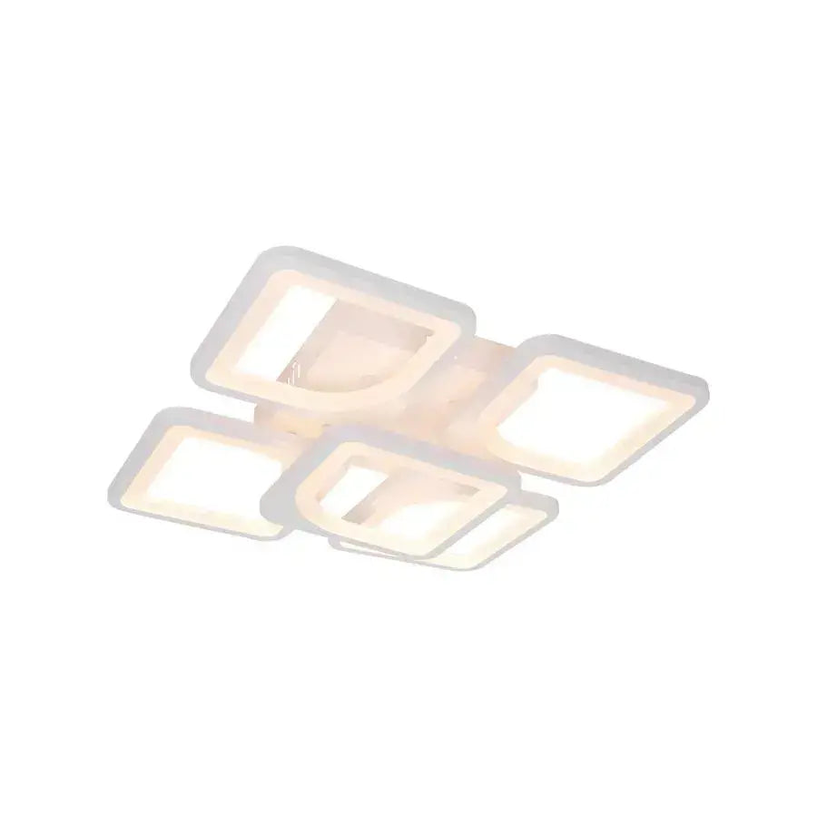 LED -csillár Fely 80W távirányítóval, 5 négyzet, hideg/forró/semleges fény, sugár, fehér