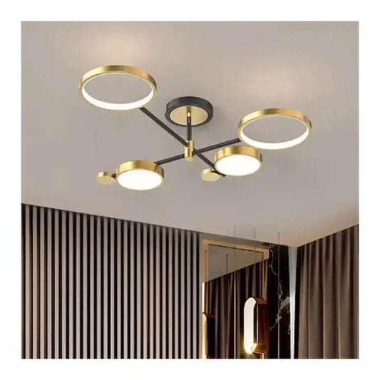 LED -csillár távirányítócsoportokkal, 80W, Unkind, fekete és arany