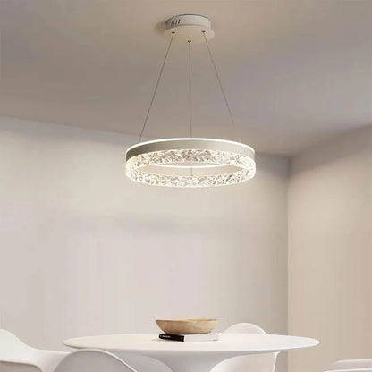 A LED -csillárot 124W -os bátor távirányítóval felfüggesztették, hideg/forró/semleges fény, instabil, fehér, állítható magasság