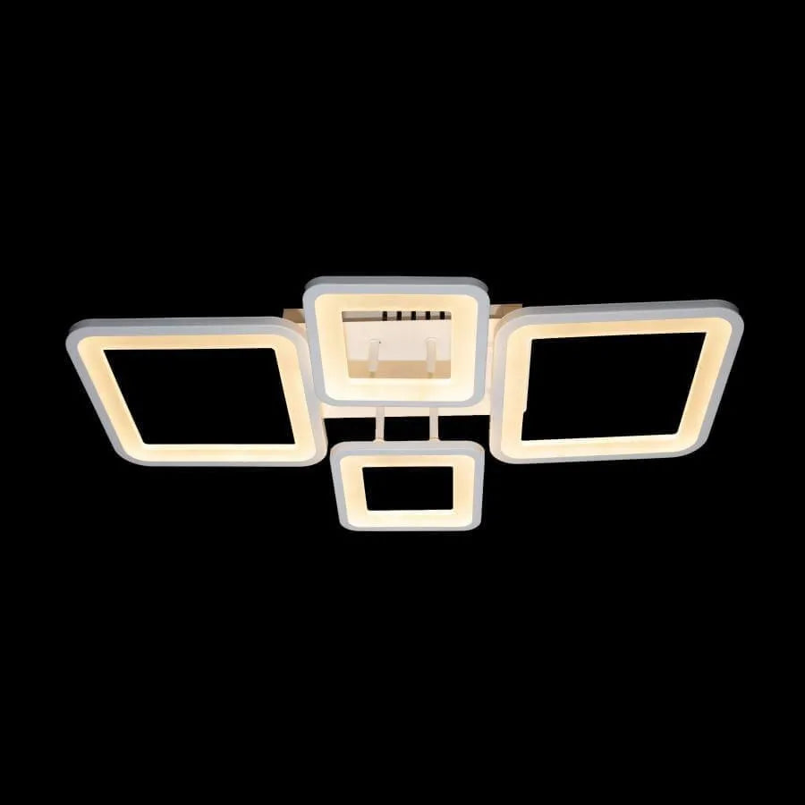 LED -vágy távirányítóval, Ella, 4 négyzet, 85W, hideg/forró/semleges fény, instabil, fehér