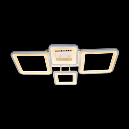LED -vágy távirányítóval, Ella, 4 négyzet, 85W, hideg/forró/semleges fény, instabil, fehér
