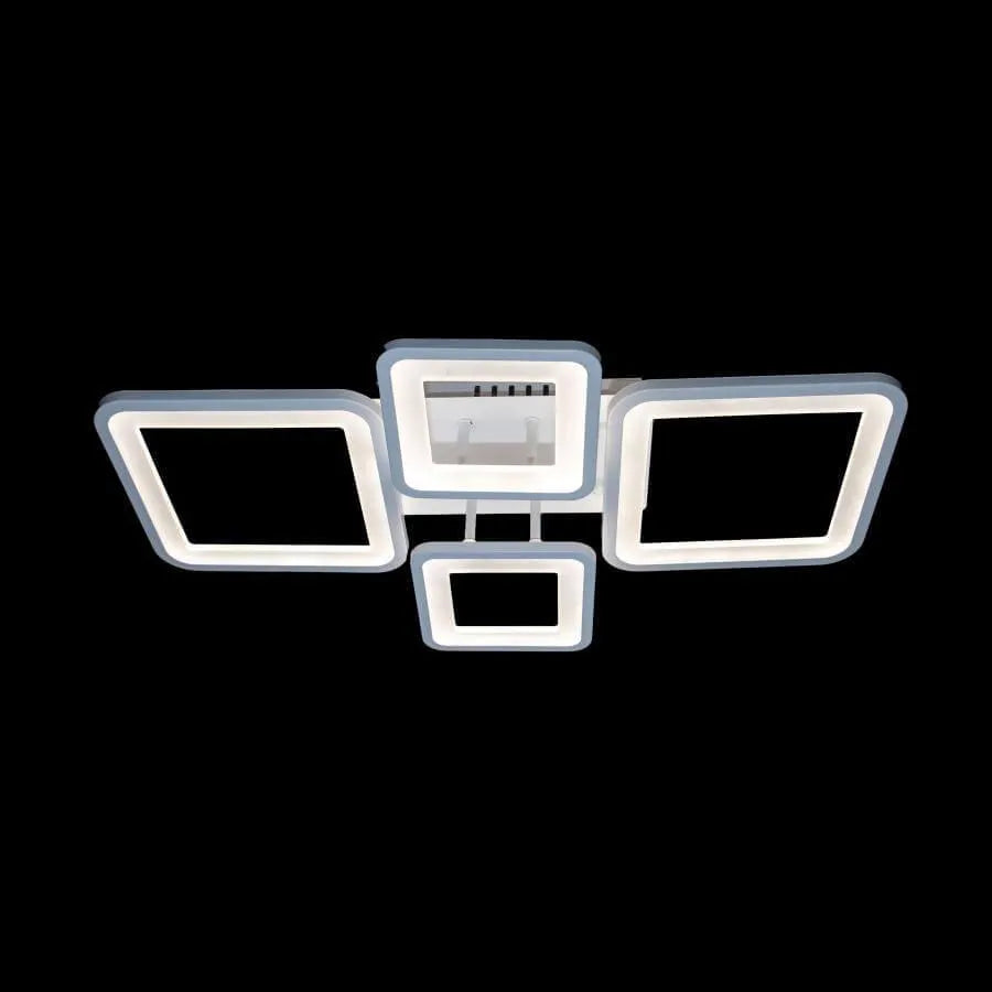 LED -vágy távirányítóval, Ella, 4 négyzet, 85W, hideg/forró/semleges fény, instabil, fehér