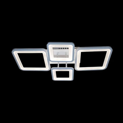 LED -vágy távirányítóval, Ella, 4 négyzet, 85W, hideg/forró/semleges fény, instabil, fehér