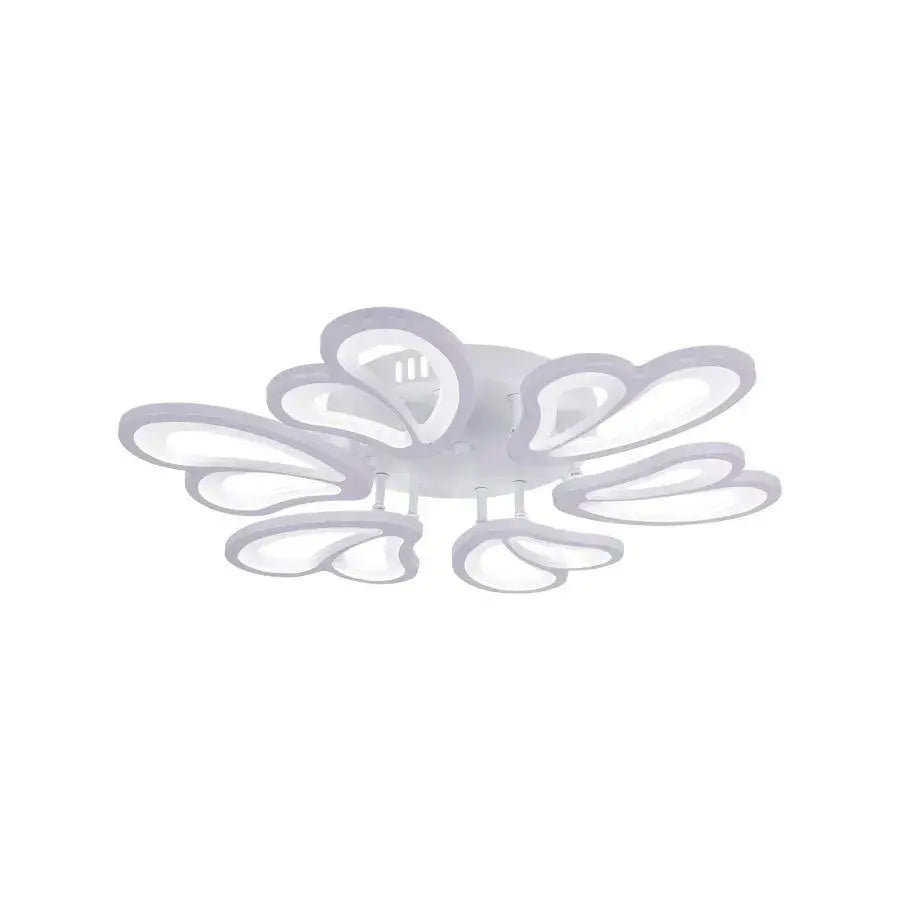 LED -csillár Virág 72W távirányítóval, 6 szirm, hideg/forró/semleges fény, fehér, fehér