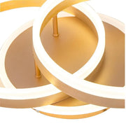 LED -csillár Lyra 120W távirányítóval, 2 kör, hideg/forró/semleges fény, százszorszép, szálcsiszolt arany