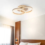 LED -csillár Lyra 120W távirányítóval, 2 kör, hideg/forró/semleges fény, százszorszép, szálcsiszolt arany