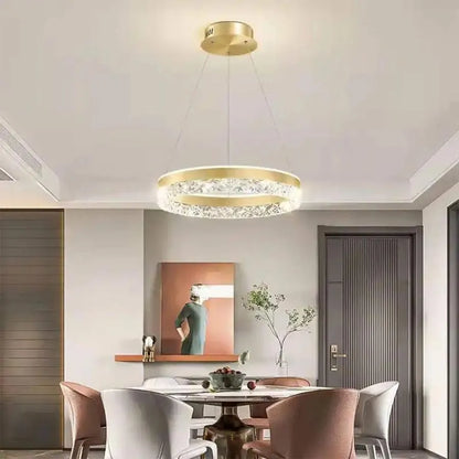 LED -csillárot felfüggesztett 124W márkájú távirányítóval, hideg/forró/semleges fény, under, arany, állítható magasság