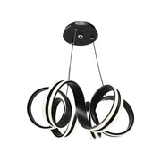 A LED -csillár felfüggesztette az Infinity Twist 180W távirányítót, hullámosított, hideg/forró/semleges fény, fekete, fekete, állítható magasság