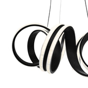 A LED -csillár felfüggesztette az Infinity Twist 180W távirányítót, hullámosított, hideg/forró/semleges fény, fekete, fekete, állítható magasság