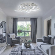 LED -csillár távirányítóval és Crystal Alejandro RGB 89W, 5 virág, hideg/forró/semleges fény, Daim, fényes króm