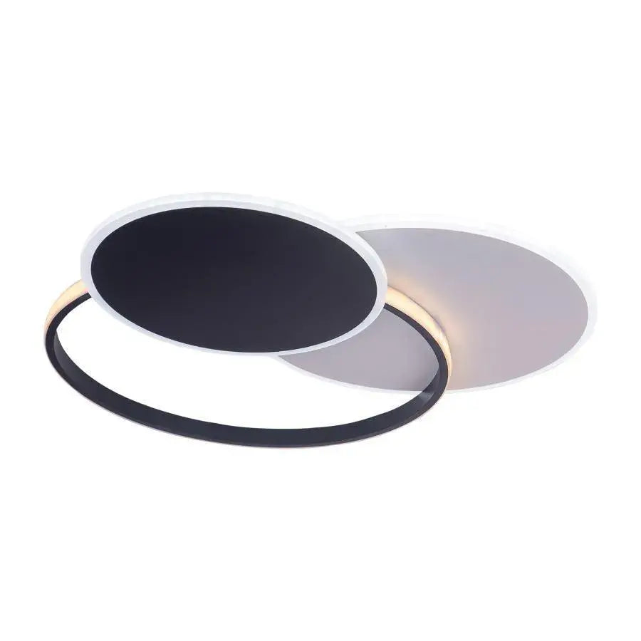 LED -csillár Mensa 144W távirányítóval, 2 kör, hideg/forró/semleges fény, instabil, fekete -fehér