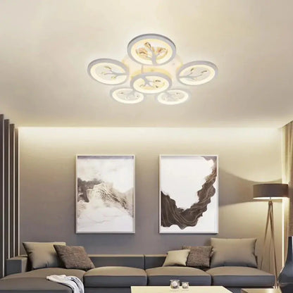 LED -csillár Daisy távirányítóval, 6 elem, 72W, hideg/forró/semleges fény, instabil, fehér kristálytal