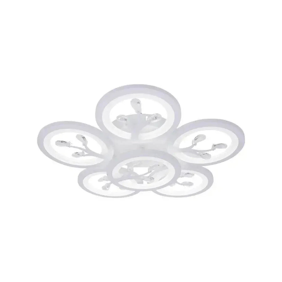 LED -csillár távirányítóval és Daisy 72W kristály, 6 elem, hideg/forró/semleges fény, instabil, fehér