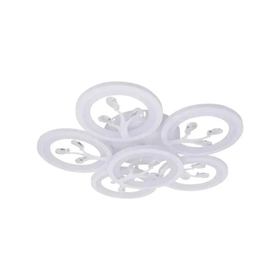 LED -csillár távirányítóval és Daisy 72W kristály, 6 elem, hideg/forró/semleges fény, instabil, fehér