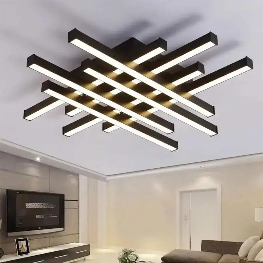 LED -csillár Mora 160W távirányítóval, 8 elem, lineáris, hideg/forró/semleges fény, instabil, fekete