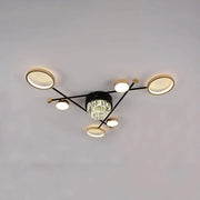LED -csillár távirányítóval és Mishel Crystal 138W, 7 elem, hideg/forró/semleges fény, instabil, aranyfekete