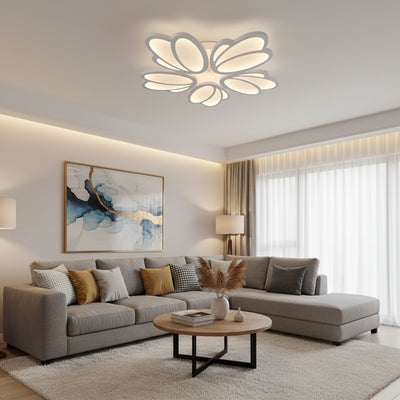 LED csillár távirányítóval TULIP 81W, 5 szirom, hideg/meleg/semleges fény, szabályozható, fehér