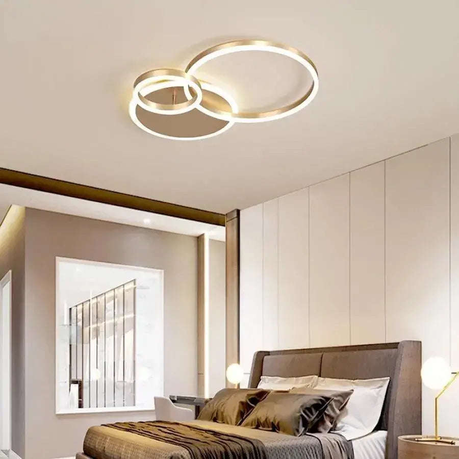LED -csillár távvezérlővel Rilia 100W, 2 kör, hideg/forró/semleges fény, Unded, fehérarany 