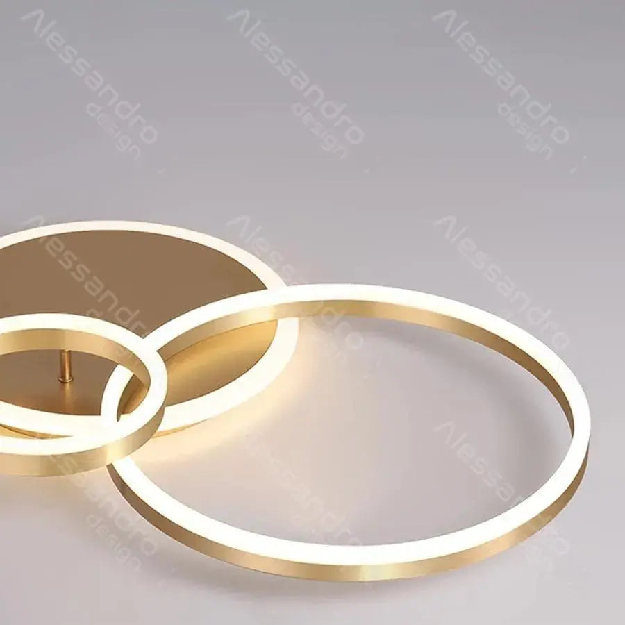 LED -csillár távvezérlővel Rilia 100W, 2 kör, hideg/forró/semleges fény, Unded, fehérarany 