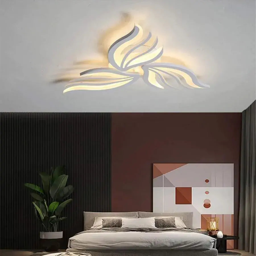 LED -csillár Sakura 37W távirányítóval, 3 szirom, hideg/forró/semleges fény, instabil, fehér